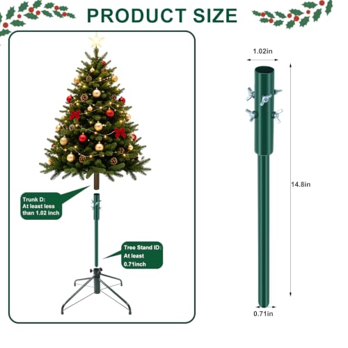 14.8-Inch Adjustable Christmas Tree Height Extender for 3-5 Ft Artificial Trees, Green