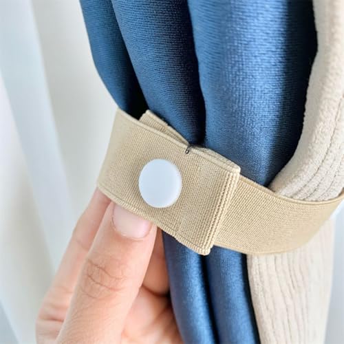 2-Pack Cartoon Cloud Curtain Tiebacks, Adjustable Cotton Rope Holdbacks
