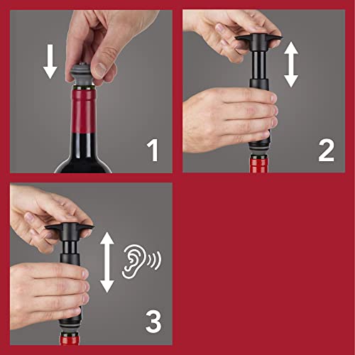 Vacuum Wine Bottle Stoppers 6-Pack - Reusable Wine Saver Caps (Gray)