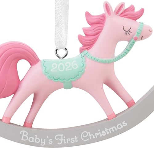 Hallmark Baby Girl's First Christmas Ornament 2026 - Pink Rocking Horse