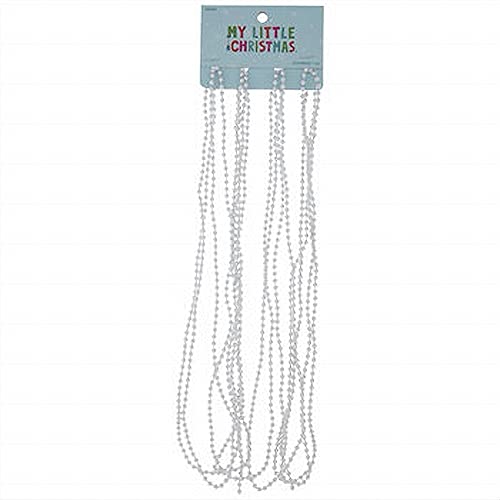 Mini Christmas Bead Garland for Tiny Tree Decorations - Silver