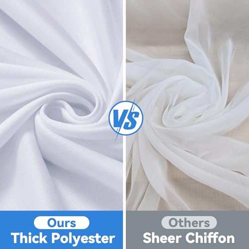 White Ceiling Drapes 6 Panels 5x20ft - Wrinkle Free Canopy Fabric Curtains