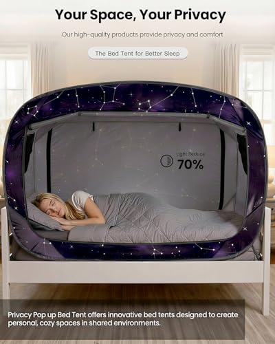 Twin Size Bed Privacy Tent - Portable Indoor Pop-Up Canopy with 2 Doors