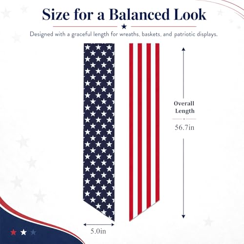 Patriotic Wreath Sash Stars and Stripes Front Door Decor