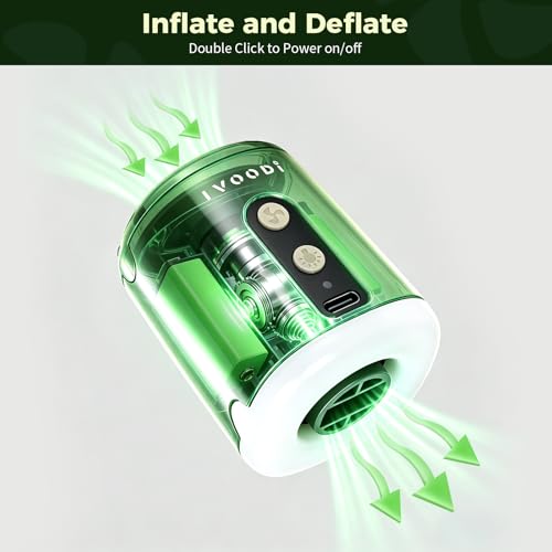 Portable Air Pump for Inflatables - 4500kPa Rechargeable, 180L/min Airflow, 4 Nozzles, Built-In LED Light