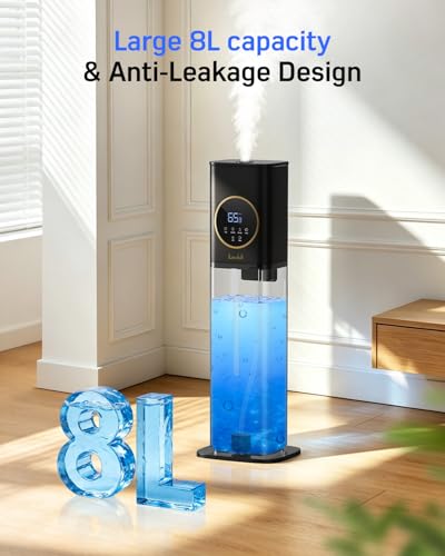 Large Room Humidifier 8L Top Fill Cool Mist with Night Light
