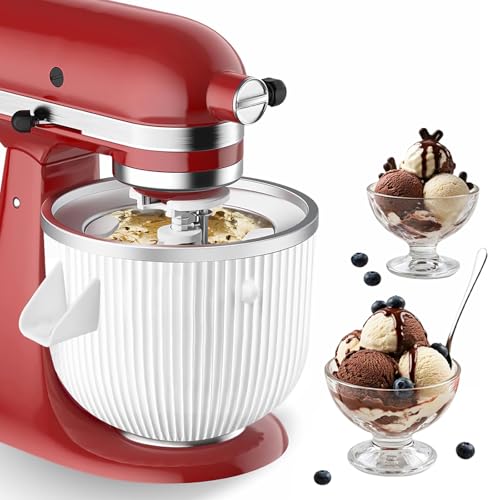 Ice Cream Maker Attachment for Stand Mixers, 4.5/5/6 Quart Bowl