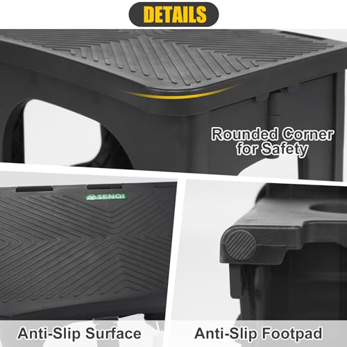 2-Step Folding Stool, Lightweight Portable Non-Slip Step Stool - 300 lb Capacity