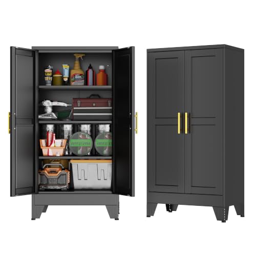 47.2-Inch Tall Metal Garage Storage Cabinet with Adjustable Shelves