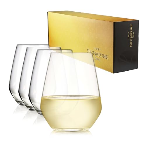 Libbey Signature Greenwich Stemless Wine Gift Set of 4, 18 ounce