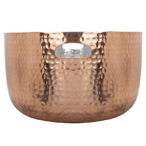 IHI Handicrafts Copper & Metal Beverage Ice Tub Set – 3 Sizes, Polished Aluminum