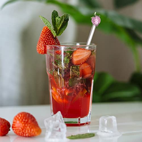 6 Pcs Glass Drink Stirrers Reusable Cocktail & Coffee Liquor Sticks