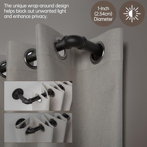 1-Inch Industrial Wrap Around Curtain Rod, Heavy Duty Adjustable 48"-86"