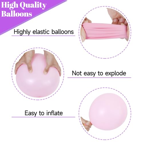 KUULBELA 68-Piece Pink and Purple Balloon Kit with Confetti and Ribbons