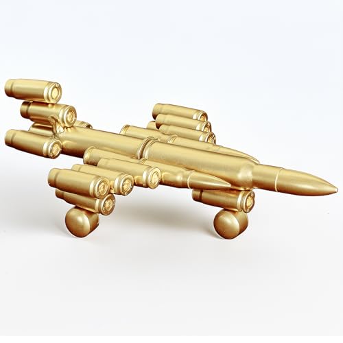 Handmade Bullet Shell Fighter Airplane Sculpture Metal Military Art Decor