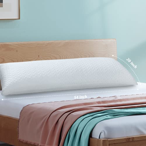 Cooling Memory Foam Body Pillow for Adults - Adjustable 20x54