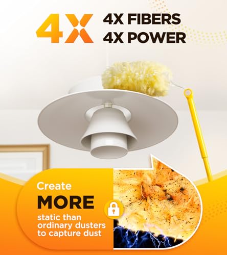 Heavy Duty Microfiber Duster Kit with 3 ft Extension Pole & 20 Refills