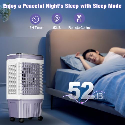 Portable Evaporative Air Cooler & Swamp Cooler with 6.87 Gal Tank