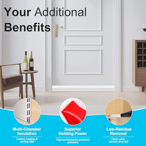 Under Door Draft Stopper Silicone Seal Strip (2 Pack) - Draft & Noise Blocker