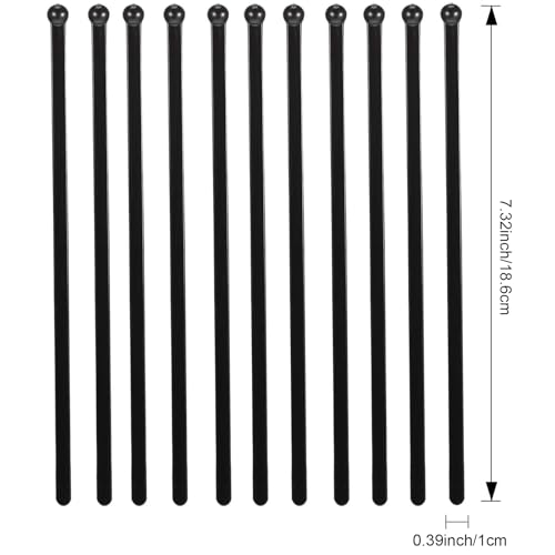 100 Pcs Plastic Cocktail Stirring Sticks with Ball Top - Disposable Swizzle Sticks