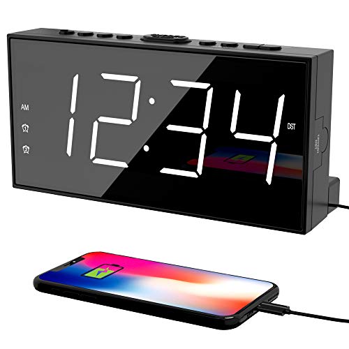 Digital Dual Alarm Clock with 7.5-Inch LED Display for Heavy Sleepers