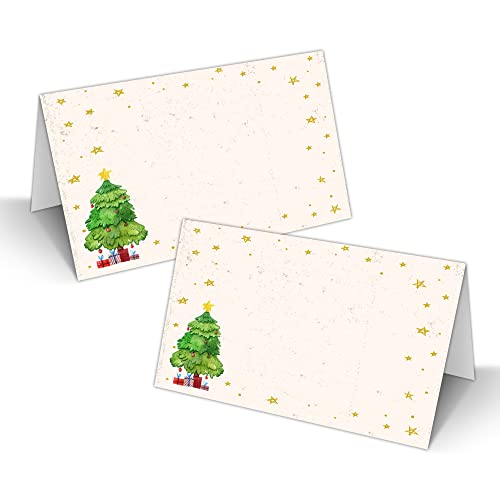 Christmas Table Place Cards, Xmas Blank Seating Card for Table, 25