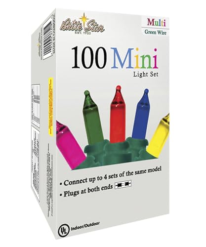 Brite Star 100 Multicolor Mini String Christmas Lights 22ft Green Wire Indoor Outdoor