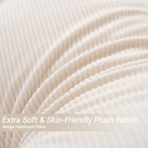 Twin XL Wedge Reading Pillow with Side Pockets | Dorm Bed Comfort