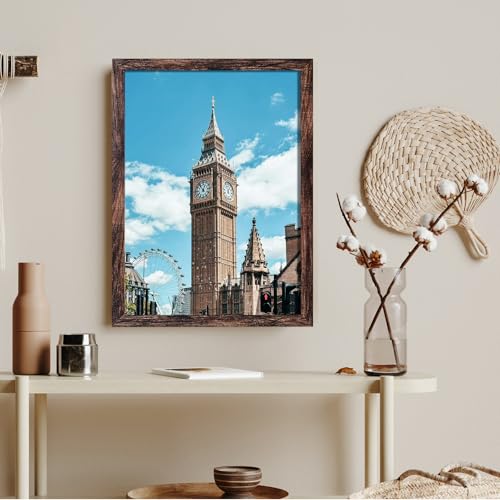 SESEAT 9x11 Picture Frame Rustic Brown - Wall or Tabletop Display, 1 Pack (Brown/9x11)