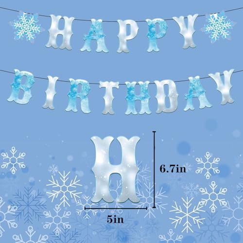 Frozen Snowflake Birthday Banner - Winter Wonderland Party Decor