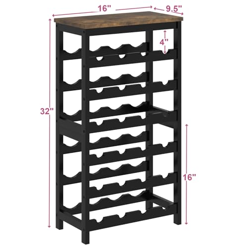6-Tier Bamboo Wine Rack - 24 Bottle Freestanding Modular Storage Shelf