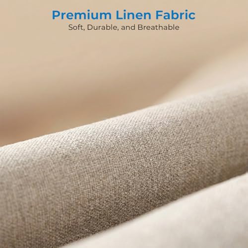 3-Piece Living Room Sofa Set, Linen Fabric Couch, Loveseat & Armchair