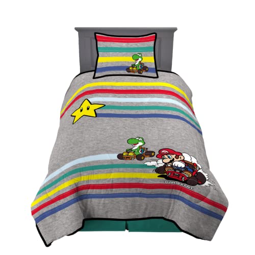 Mario Kart Twin Bedding Set - 2-Piece Quilt and Sham for Kids