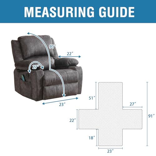 Waterproof Power Lift Recliner Chair Cover with Pockets, Brown