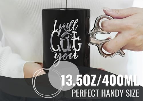 Onebttl Hairstylist Gifts Funny Coffee Mug - Black-Cut, 13.5oz Ceramic Hairdresser Mug for Christmas/Birthday