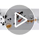 3-Piece Wooden Halloween Ghost Tiered Tray Decor Set for Table Display