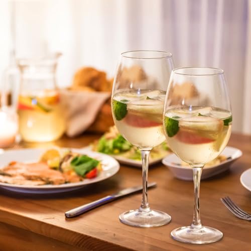 Red Wine Glasses Set of 2 - Hand-Blown 10oz Stemware for Red & White Wines