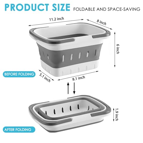 Collapsible Plastic Shower Caddy Tote – Portable Foldable Storage Basket with Drainage Holes & Handles for Bathroom, Gym & Travel
