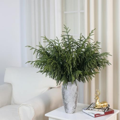 FOTEEWL 8 Pack 36-Inch Lifelike Norfolk Pine Branches for Christmas Decor