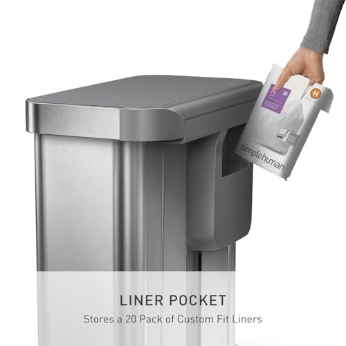 Dual Compartment Step Recycler 58L Kitchen Trash Can Stainless Steel