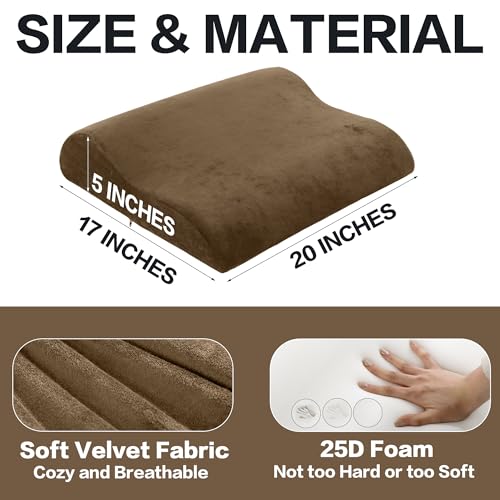 Extra Large Wave-Shaped Recliner Leg Pillow - Foam Footrest & Lumbar Support