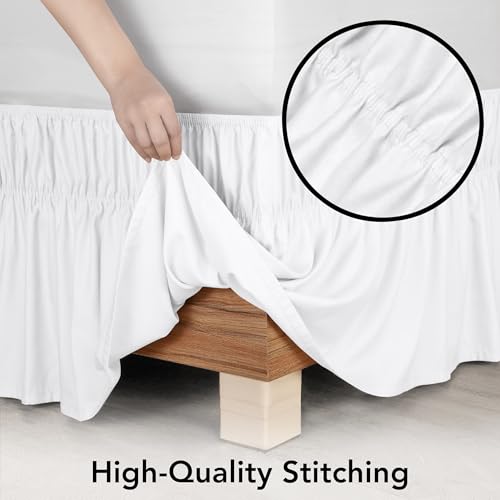 Wrap Around Queen Bed Skirt - 16-Inch Drop Easy Fit Brushed Microfiber