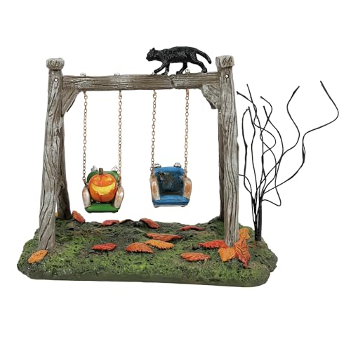 Department 56 Spooky Swing Set Figurine for Halloween Village Collection, 4.25 Inch