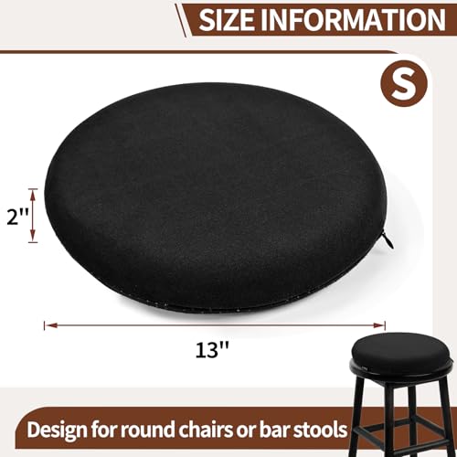 13-Inch Round Memory Foam Seat Cushion, Soft Velvet Anti-Slip Stool Pad