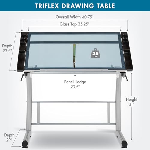 Triflex Adjustable Height Drafting Table, Sit to Stand Computer Desk