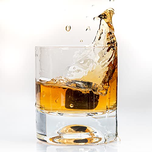 Premium Black Marble Whiskey Stones Gift Set - Natural Reusable Ice Cubes for Bourbon, Scotch, Gin, Wine - 12 Pieces with Storage Bag