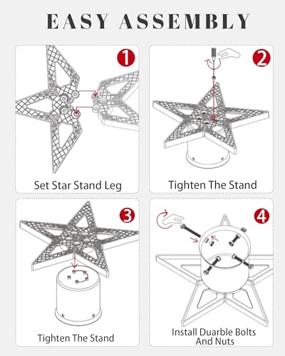 Heavy-Duty Metal Christmas Tree Stand for Real Trees Up to 6.5 Ft