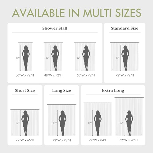 AmazerBath Clear Shower Curtain Liner 72x72 Waterproof PEVA with Magnets