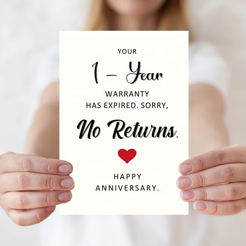 Funny 1st Anniversary Card for Husband Wife Boyfriend Girlfriend