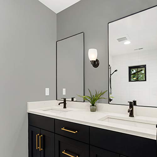 Lydia Wall Sconce, Oil Rubbed Bronze Finish, Frosted Glass Shade, Dimmable with Twist On/Off Switch for Hallway, Foyer, Bathroom ? Design House, 588814-ORB